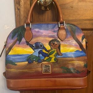 Hand-Painted Leather Tote Bag